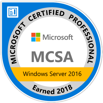 MCSA Win Server 2016